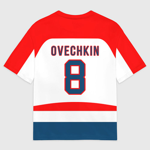 Мужская футболка оверсайз Washington Capitals: Ovechkin White / 3D-принт – фото 2