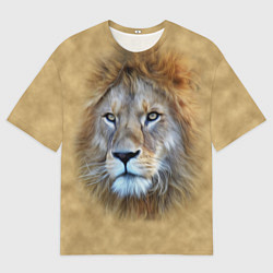 Мужская футболка оверсайз Песчаный лев