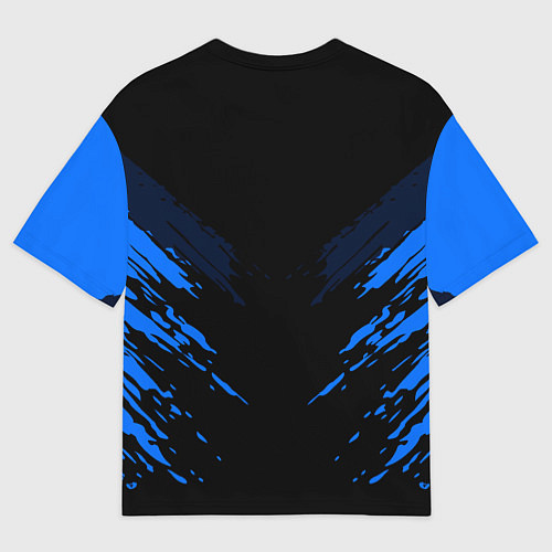 Мужская футболка оверсайз Lexus: Blue Anger / 3D-принт – фото 2