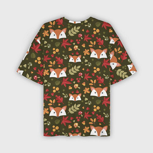 Мужская футболка оверсайз Осенние лисички / 3D-принт – фото 2