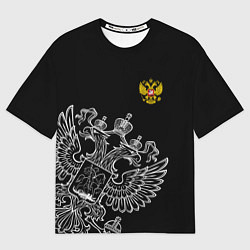 Футболка оверсайз мужская Russia: Black Edition, цвет: 3D-принт