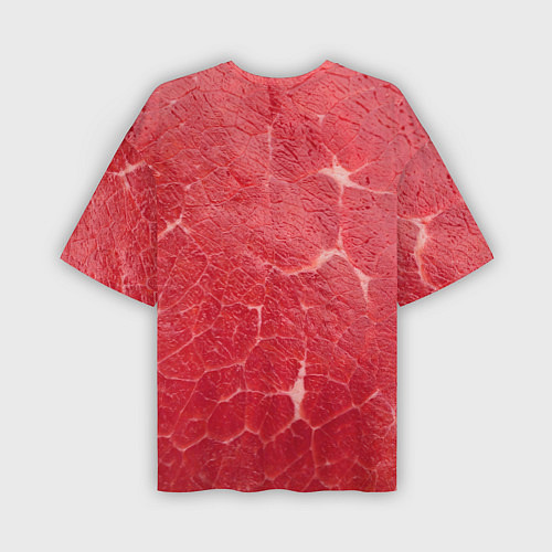 Мужская футболка оверсайз Мясо 100% / 3D-принт – фото 2