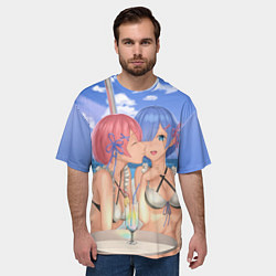 Футболка оверсайз мужская Жизнь в другом мире с нуля, цвет: 3D-принт — фото 2