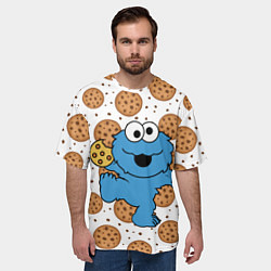 Футболка оверсайз мужская Cookie Monster, цвет: 3D-принт — фото 2