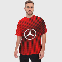 Футболка оверсайз мужская Mercedes: Red Carbon, цвет: 3D-принт — фото 2