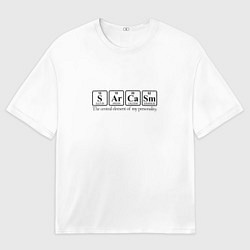 Мужская футболка оверсайз Sarcasm хим элемент надпись