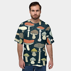 Футболка оверсайз мужская Грибной лес, цвет: 3D-принт — фото 2