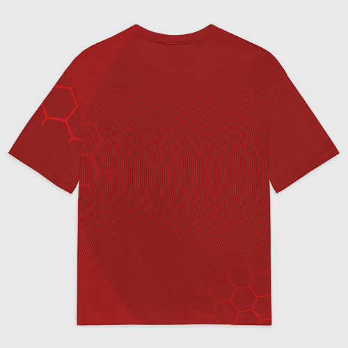 Мужская футболка оверсайз Russia 2022 Red Mashine / 3D-принт – фото 2