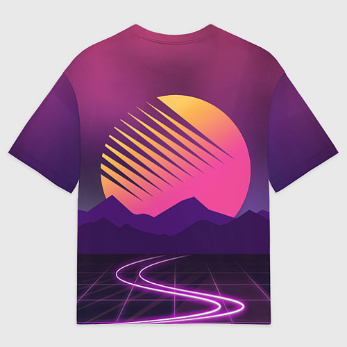 Мужская футболка оверсайз Digital Sun / 3D-принт – фото 2