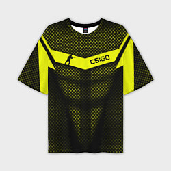 Футболка оверсайз мужская CS:GO Yellow Carbon, цвет: 3D-принт