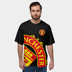 Футболка оверсайз мужская FC Man United: Black Exclusive, цвет: 3D-принт — фото 2