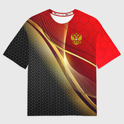 Футболка оверсайз мужская RUSSIA SPORT: Gold Collection, цвет: 3D-принт