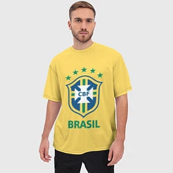 Футболка оверсайз мужская Brazil Team, цвет: 3D-принт — фото 2
