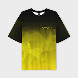 Мужская футболка оверсайз Cyberpunk 2077: Yellow Poly