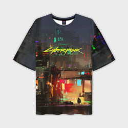 Мужская футболка оверсайз Cyberpunk 2077: Night City