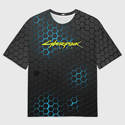Мужская футболка оверсайз Cyberpunk 2077: Blue Carbon