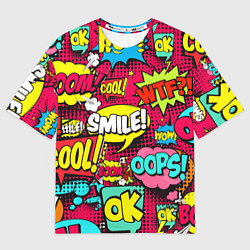 Футболка оверсайз мужская Слова из комиксов, цвет: 3D-принт