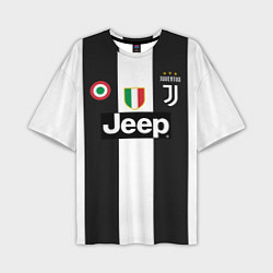 Футболка оверсайз мужская FC Juventus 18-19, цвет: 3D-принт