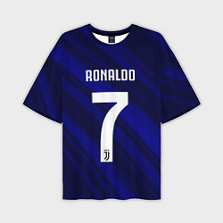 Мужская футболка оверсайз Ronaldo 7: Blue Sport