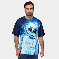 Футболка оверсайз мужская Marshmello: Blue Liquid, цвет: 3D-принт — фото 2