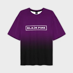 Мужская футболка оверсайз Black Pink: Violet Gradient