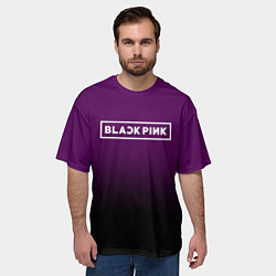 Футболка оверсайз мужская Black Pink: Violet Gradient, цвет: 3D-принт — фото 2