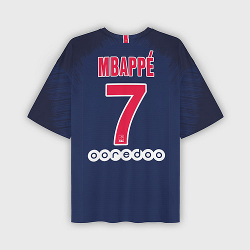 Мужская футболка оверсайз Mbappe home 18-19 / 3D-принт – фото 2
