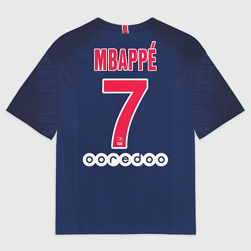 Мужская футболка оверсайз Mbappe home 18-19 / 3D-принт – фото 2