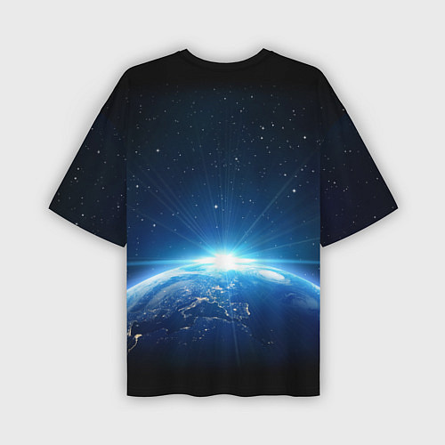 Мужская футболка оверсайз NASA: Sunrise Earth / 3D-принт – фото 2