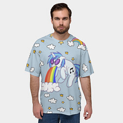 Футболка оверсайз мужская Рарити пони, цвет: 3D-принт — фото 2