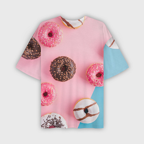 Мужская футболка оверсайз Сладкие пончики / 3D-принт – фото 2