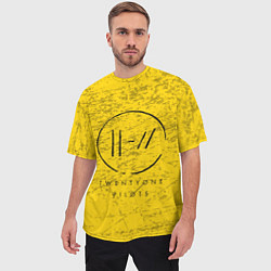 Футболка оверсайз мужская 21 Pilots: Yellow Grunge, цвет: 3D-принт — фото 2