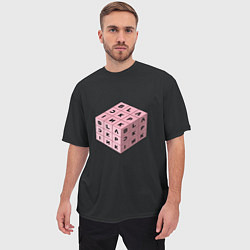 Футболка оверсайз мужская Black Pink Cube, цвет: 3D-принт — фото 2