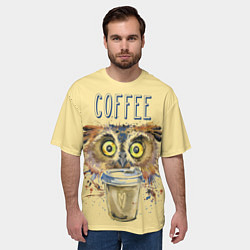 Футболка оверсайз мужская Owls like coffee, цвет: 3D-принт — фото 2