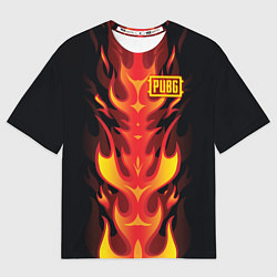 Футболка оверсайз мужская PUBG: Hell Flame, цвет: 3D-принт