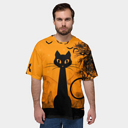 Футболка оверсайз мужская Halloween Cat, цвет: 3D-принт — фото 2