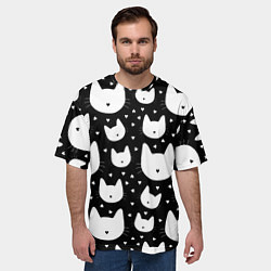 Футболка оверсайз мужская Love Cats Pattern, цвет: 3D-принт — фото 2