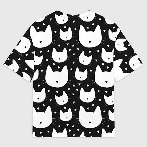 Мужская футболка оверсайз Love Cats Pattern / 3D-принт – фото 2