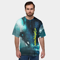 Футболка оверсайз мужская Cyberpunk 2077: Techno, цвет: 3D-принт — фото 2