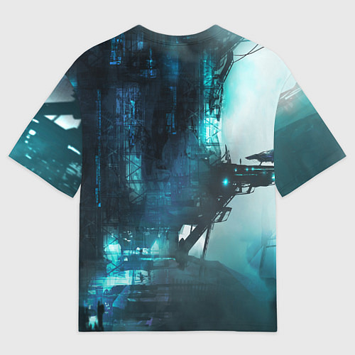 Мужская футболка оверсайз Cyberpunk 2077: Techno / 3D-принт – фото 2