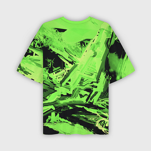 Мужская футболка оверсайз Cyberpunk 2077: Green Breaks / 3D-принт – фото 2
