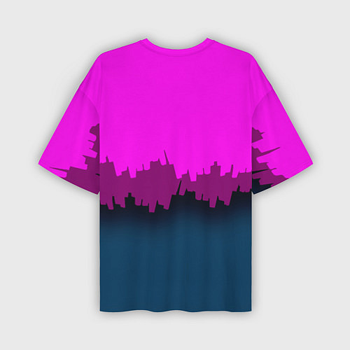 Мужская футболка оверсайз BSG: Neon City / 3D-принт – фото 2