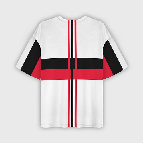 Мужская футболка оверсайз AC Milan: White Form / 3D-принт – фото 2