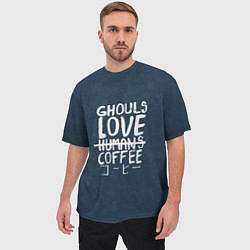 Футболка оверсайз мужская Ghouls Love Coffee, цвет: 3D-принт — фото 2