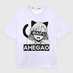 Футболка оверсайз мужская Ahegao Waifu, цвет: 3D-принт