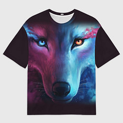 Мужская футболка оверсайз Волчий взгляд