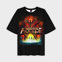 Мужская футболка оверсайз Accept: Flame Eagle