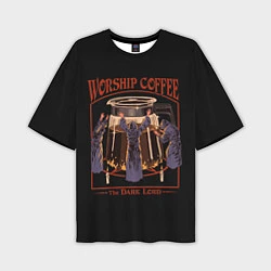 Мужская футболка оверсайз Worship Coffee