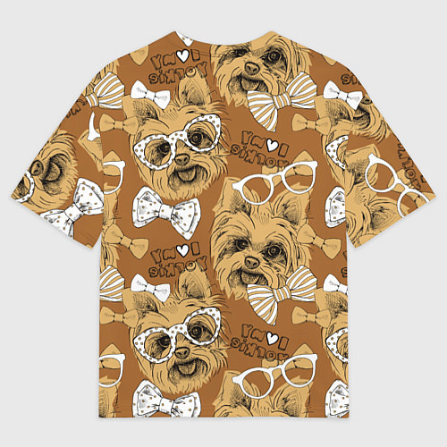 Мужская футболка оверсайз I love my Yorkie / 3D-принт – фото 2