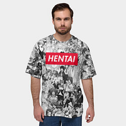 Футболка оверсайз мужская HENTAI, цвет: 3D-принт — фото 2